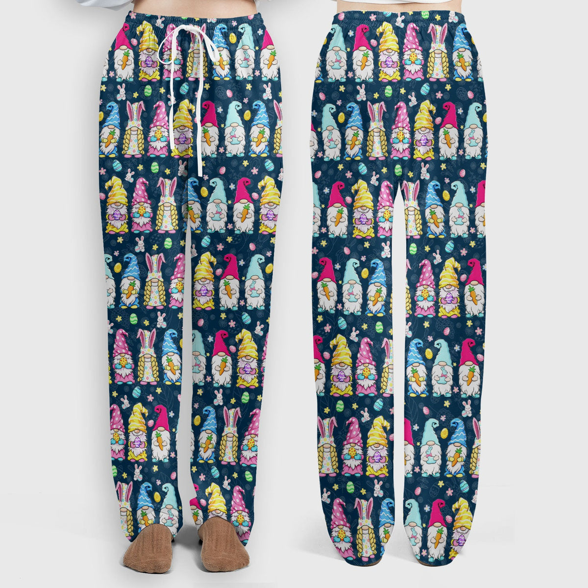 Colorful Easter Gnome Bunny Eggs Nurse Scrub Set