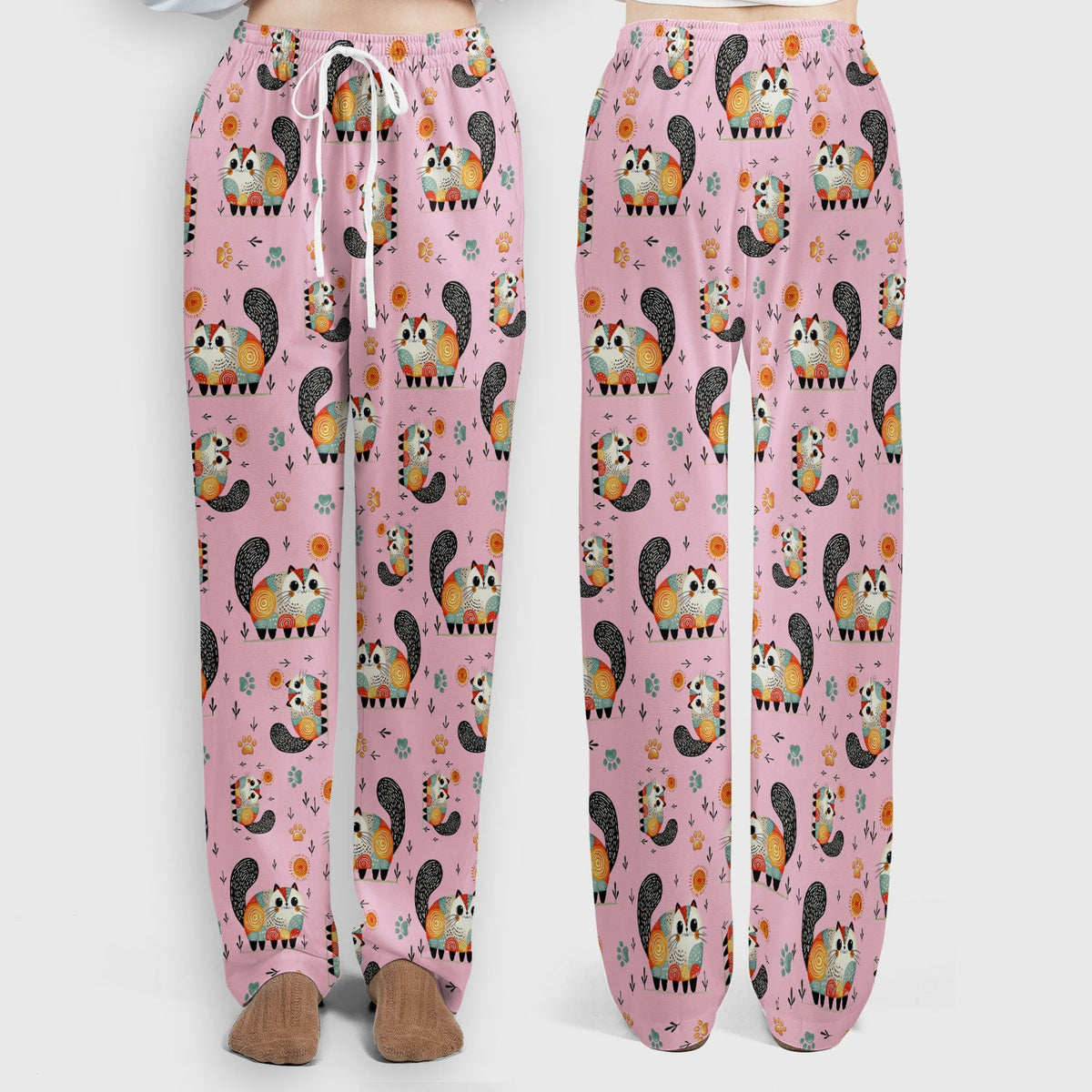 Cat Illustration Nurse Scrub Set