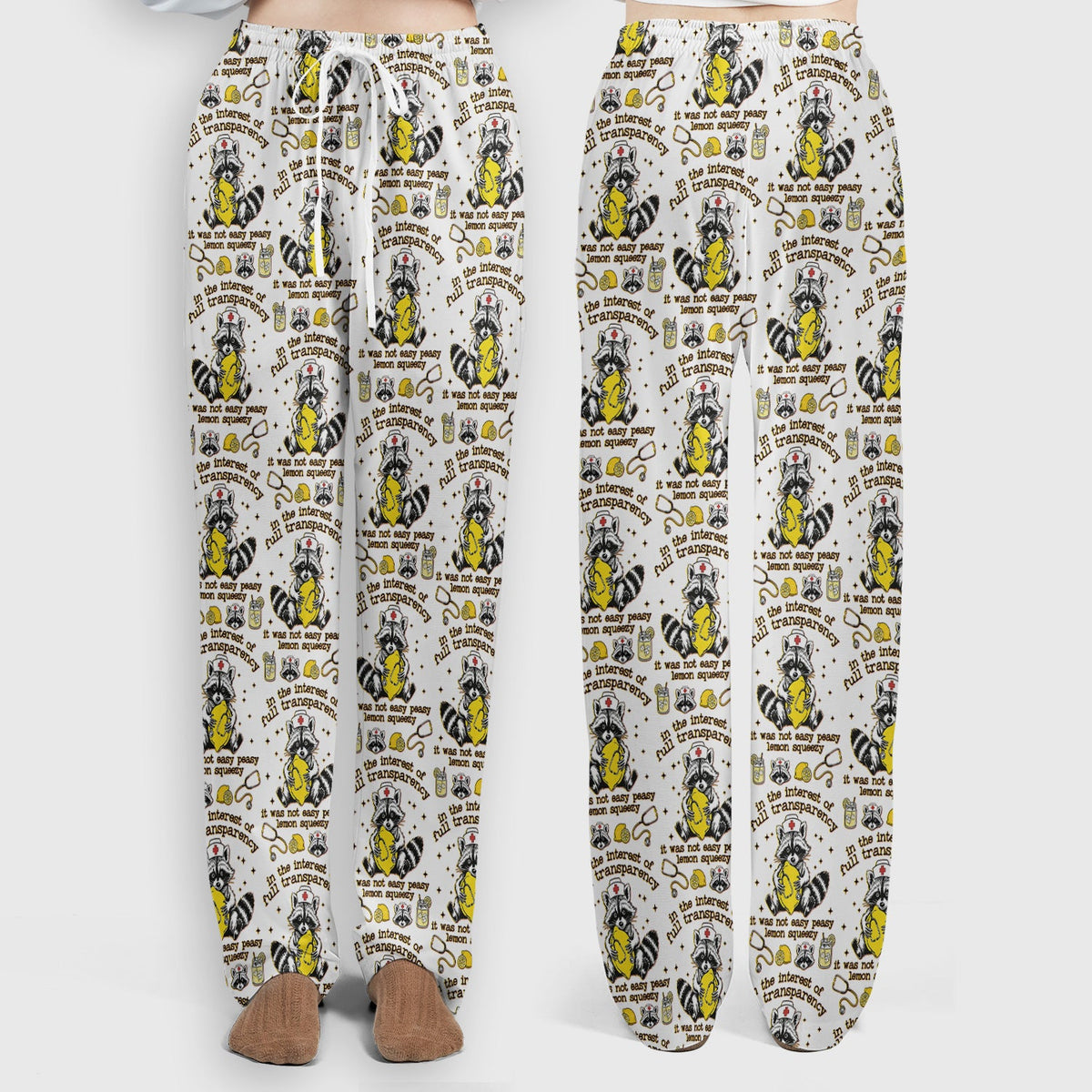Raccoon Lemon Quote Nurse Scrub Set