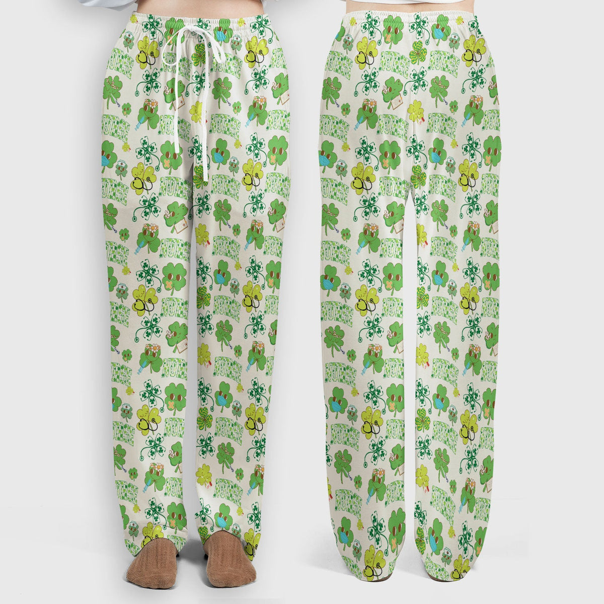 Lucky Shamrock Nurse Scrub Set, St. Patrick’s Day Nursing Shirt, Breathable Fabrics Nursing Uniform