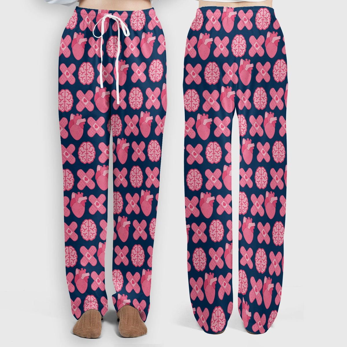 Heart Brain Medical Icon Nurse Scrub Set