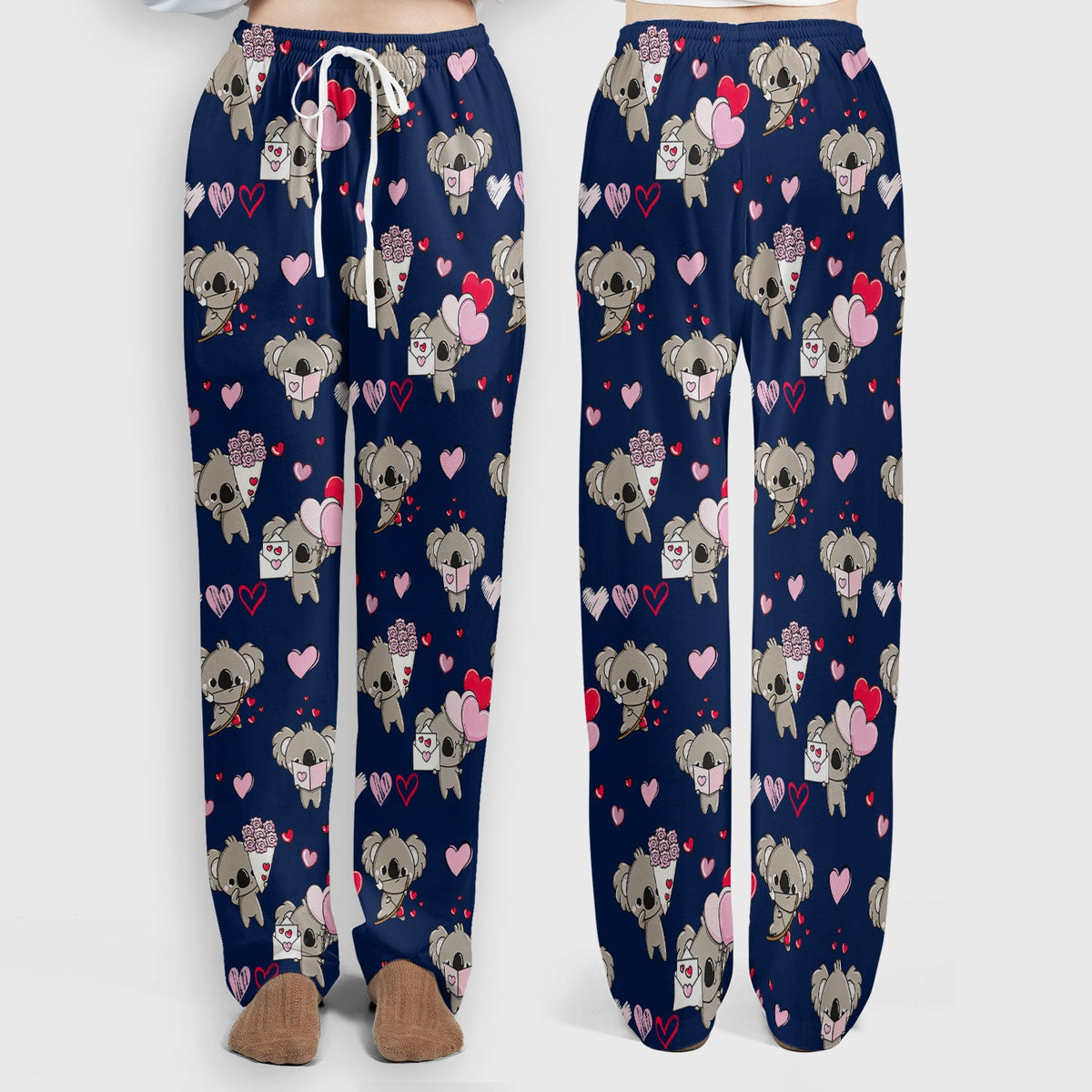 Valentine Koala Holding Flowers Nurse Scrub Set