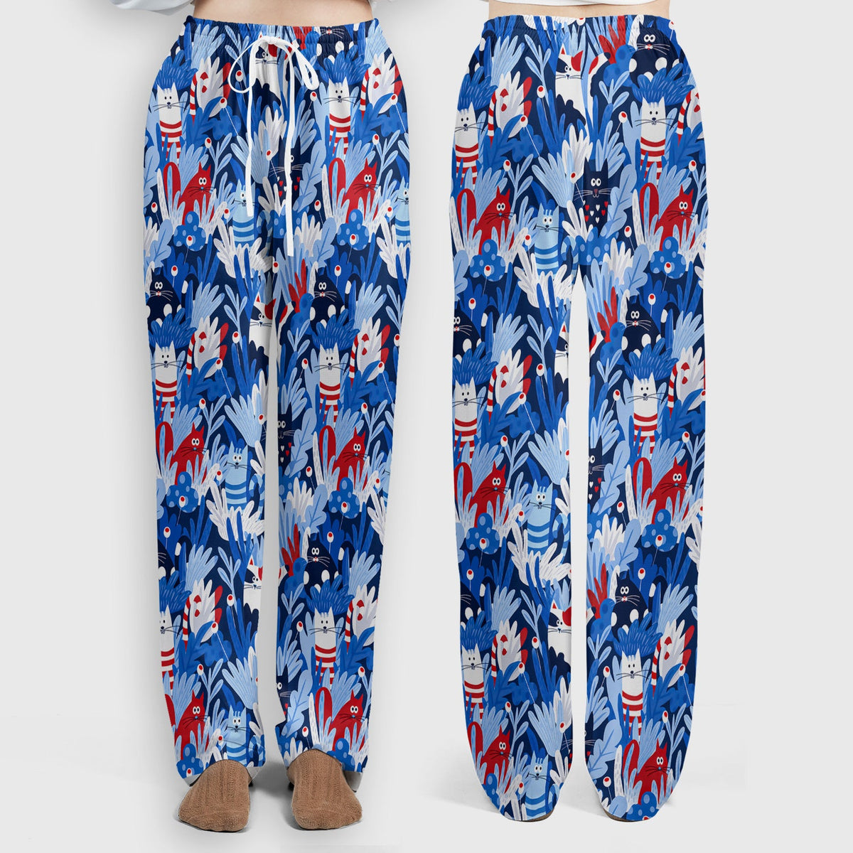 Cats Among Blue Foliage Nurse Scrub Set