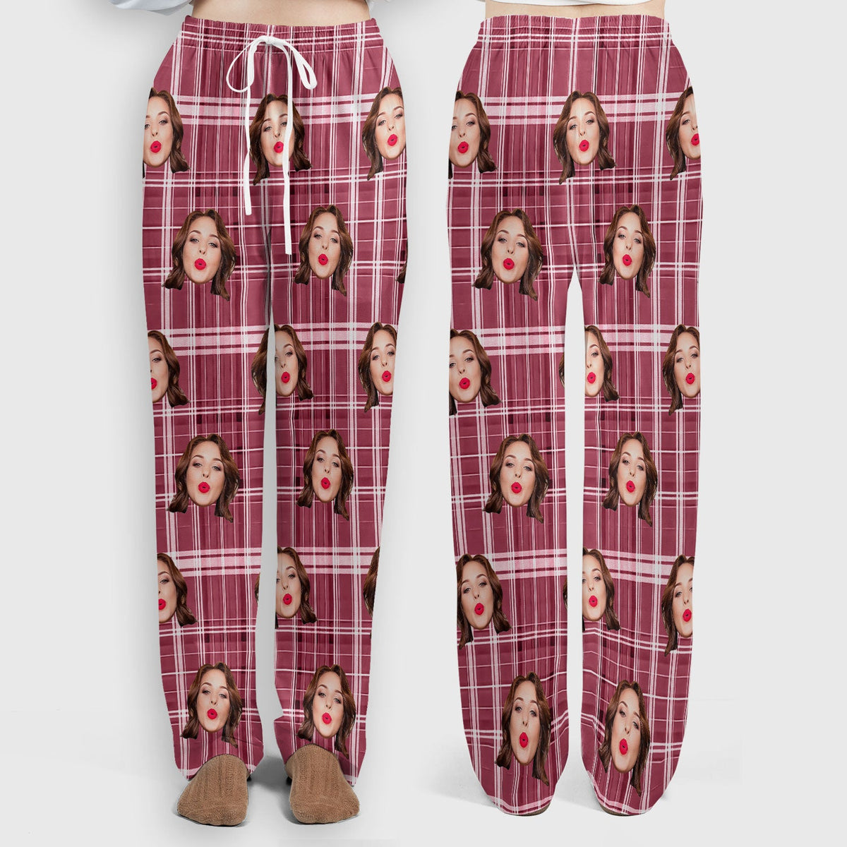 Personalized Photo Plaid Nurse Scrub Set
