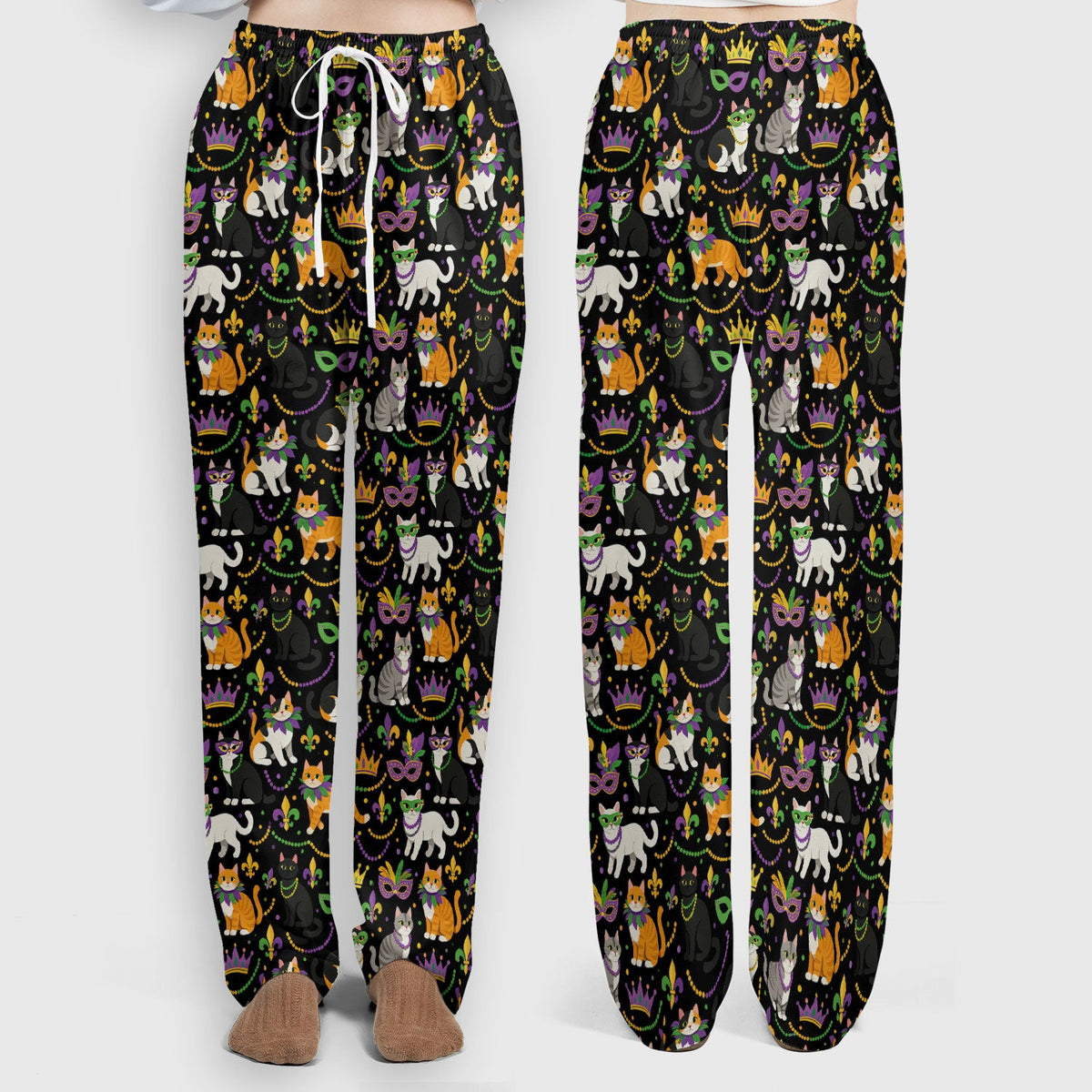 Cat Mardi Gras Nurse Scrub Set