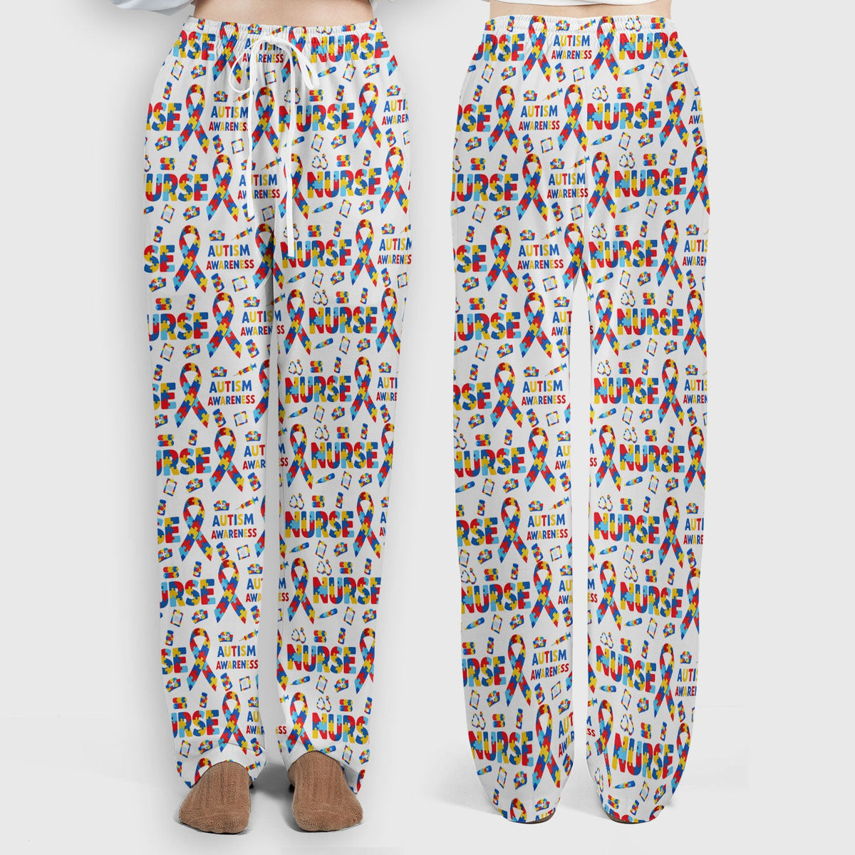 Autism Awareness Puzzle Ribbon Nurse Scrub Set