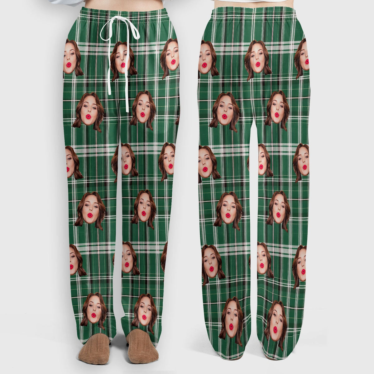 Personalized Photo Plaid Nurse Scrub Set