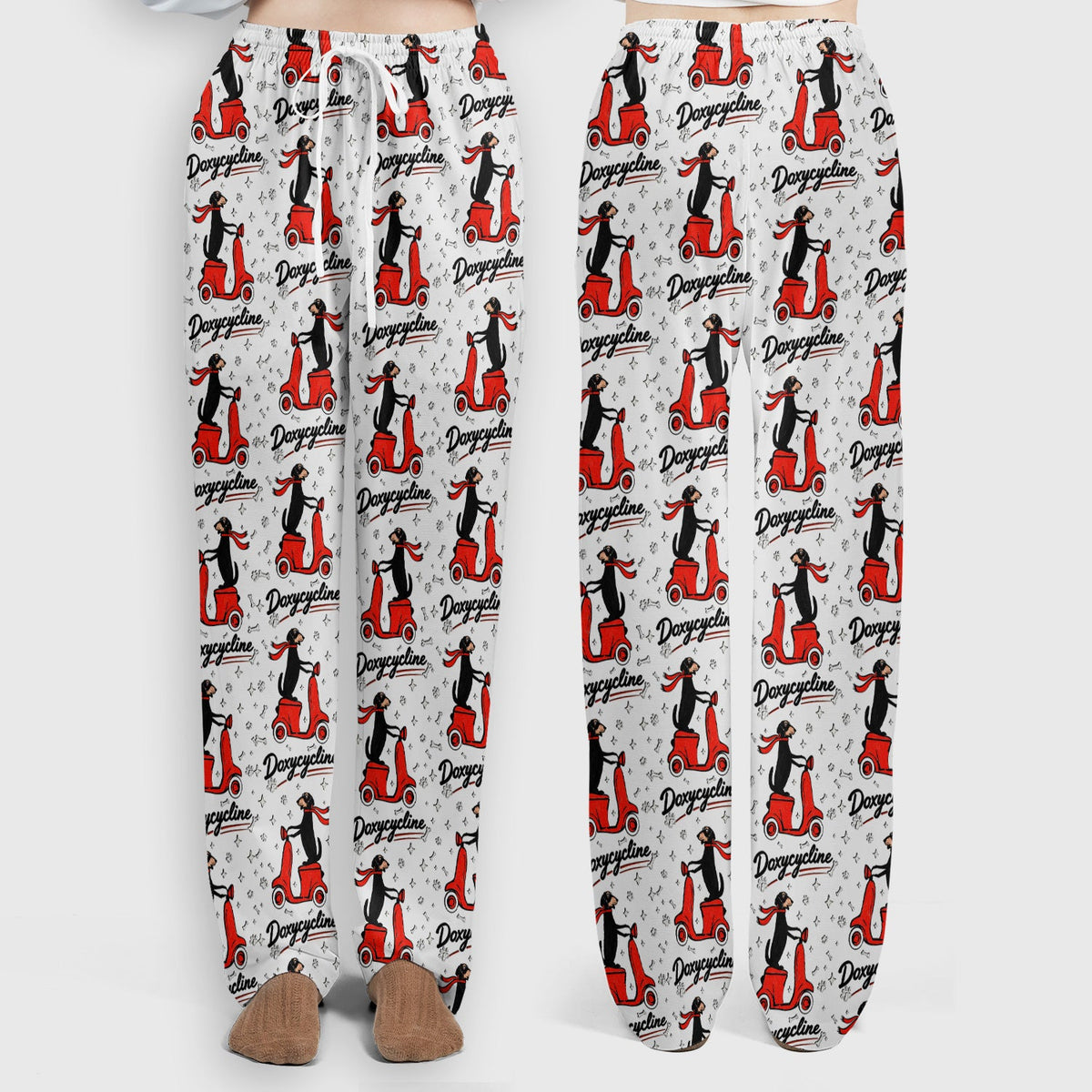 Dachshund Riding Scooter Nurse Scrub Set