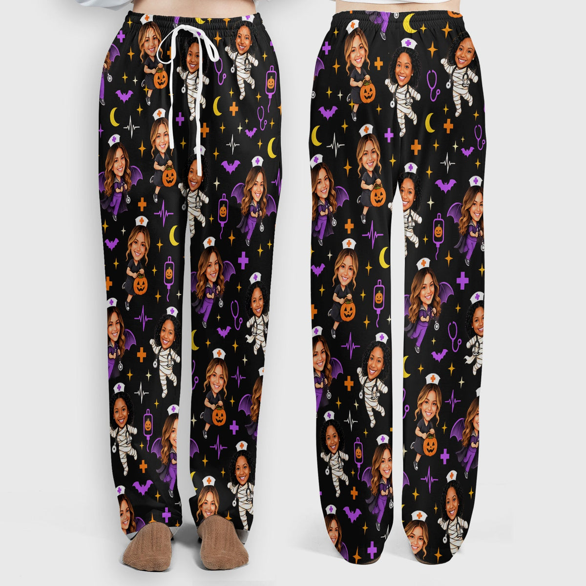 Personalized Halloween Photo Nurse Scrub Set