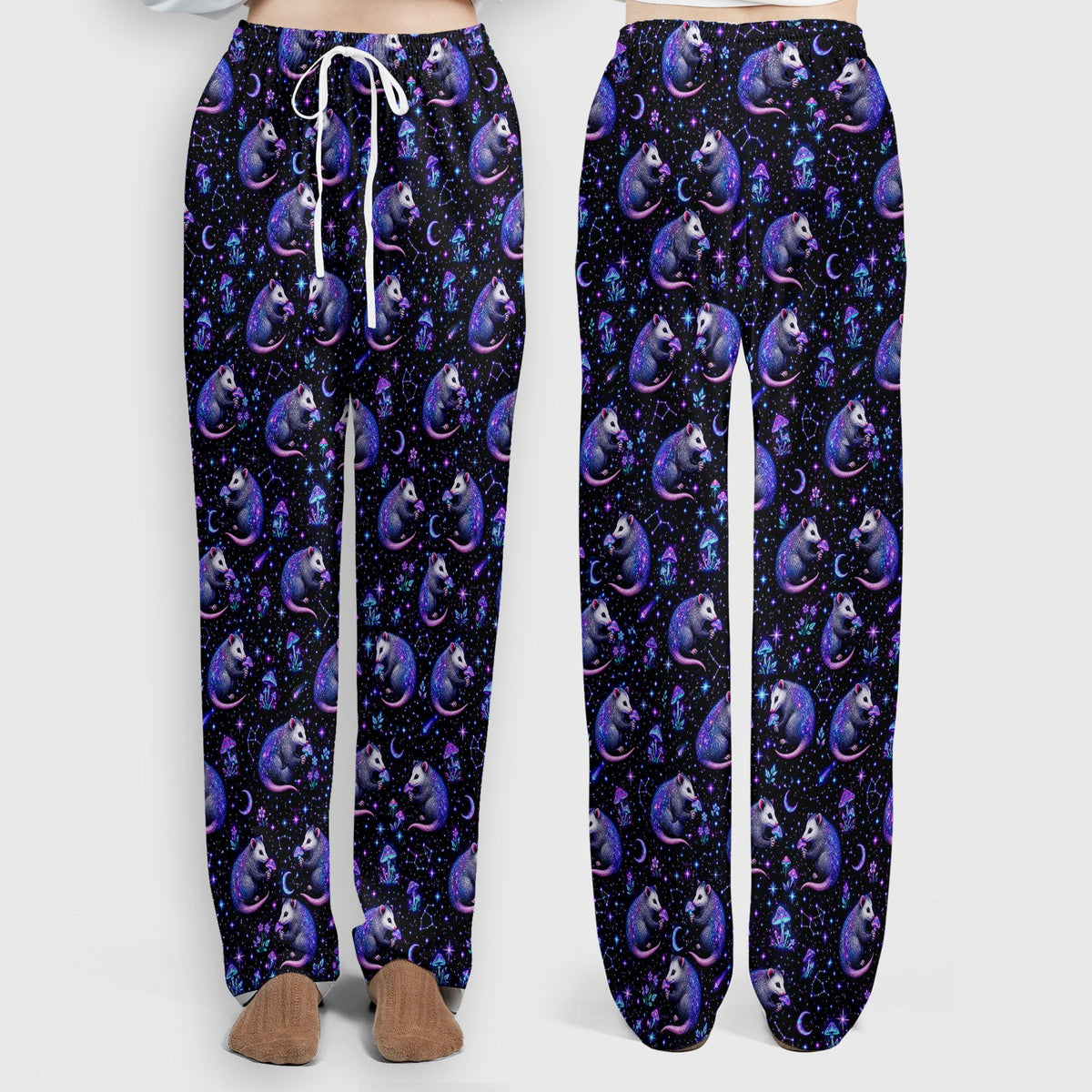 Celestial Purple Opossum Mushroom Nurse Scrub Set