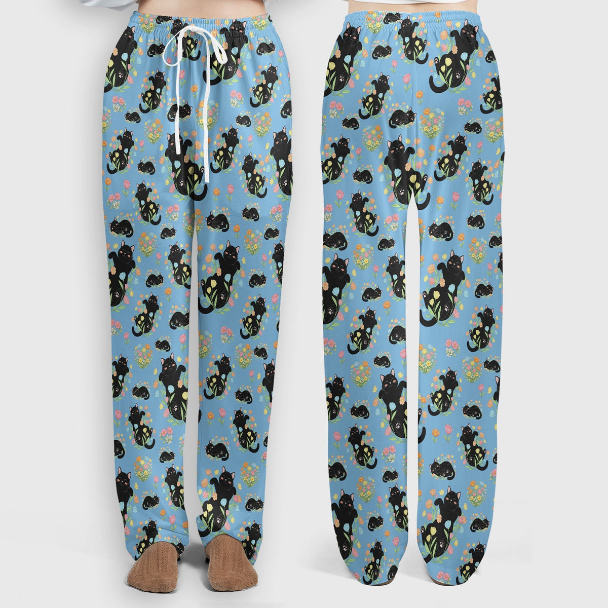 Cats Cute Poses Floral Nurse Scrub Set