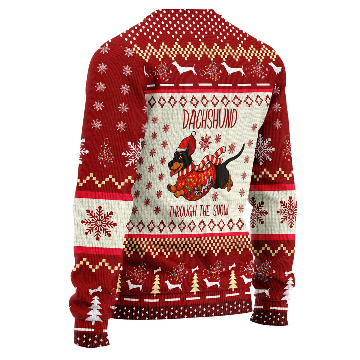 Wiener Dog Through The Snow Ugly Christmas Sweater