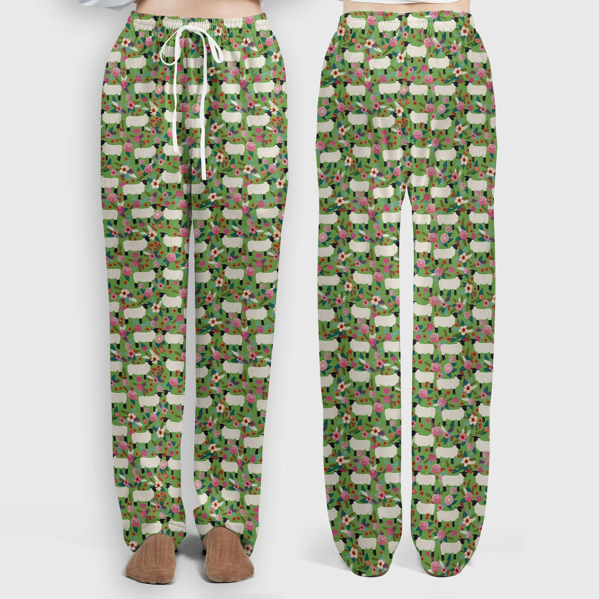 Sheep Floral Meadow Nurse Scrub Set