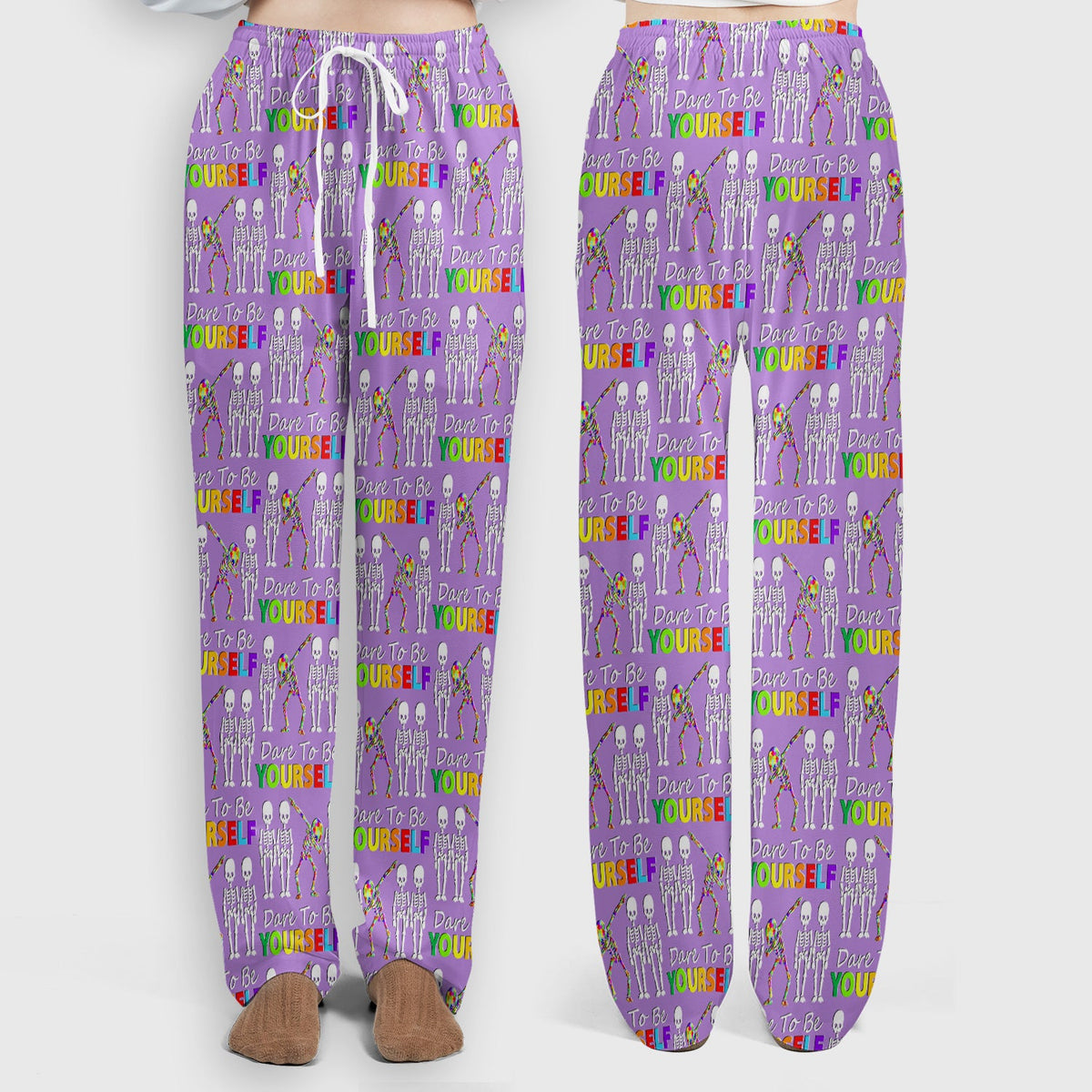 Rainbow Skeleton Dare To Be Yourself Nurse Scrub Set
