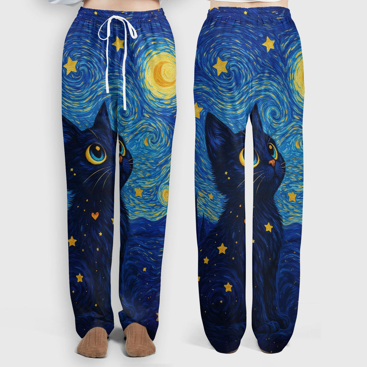 Black Cat Starry Night Nurse Scrub Set