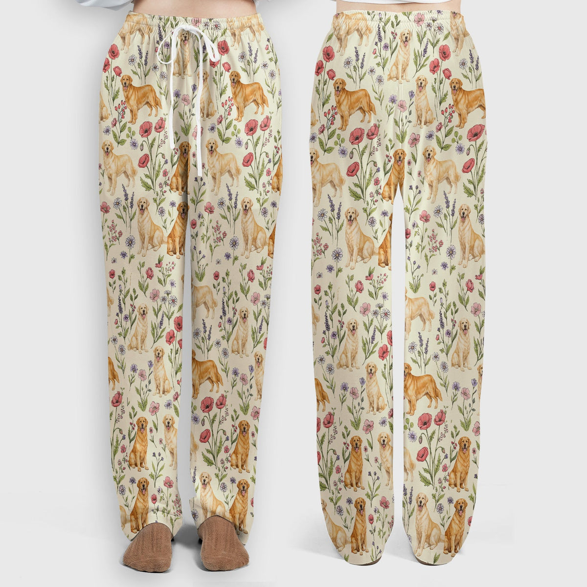 Golden Retriever Floral Nurse Scrub Set