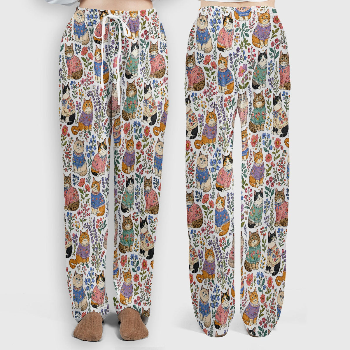 Floral Cat Nurse Scrub Set