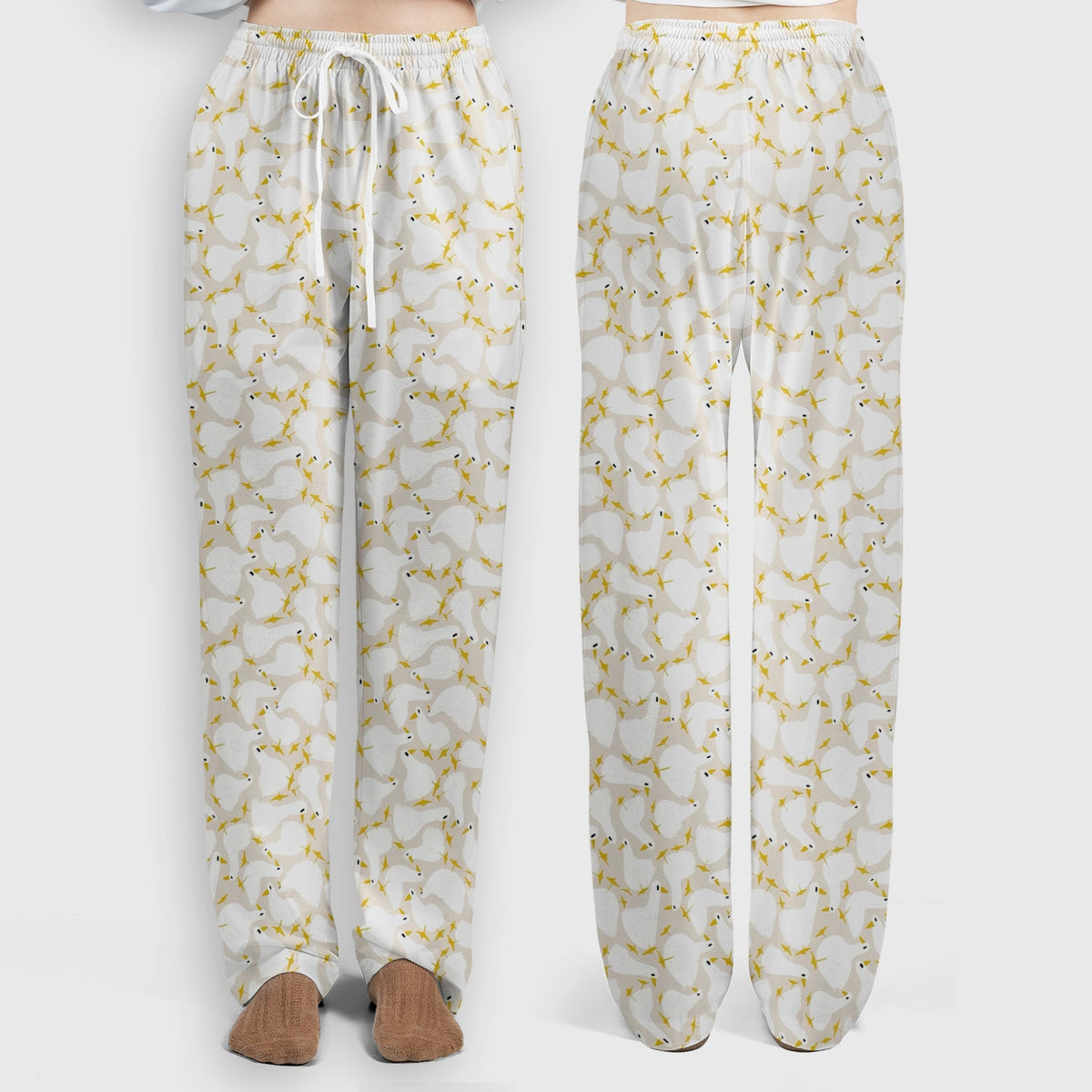 White Goose Yellow Star Nurse Scrub Set