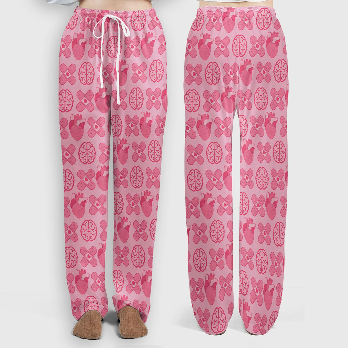 Heart Brain Medical Icon Nurse Scrub Set