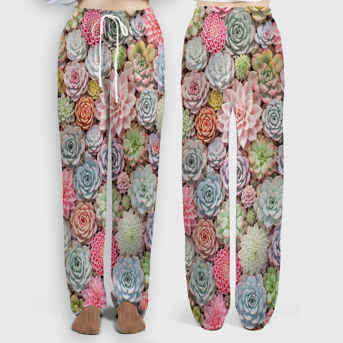 Pastel Succulent Blossom Nurse Scrub Set