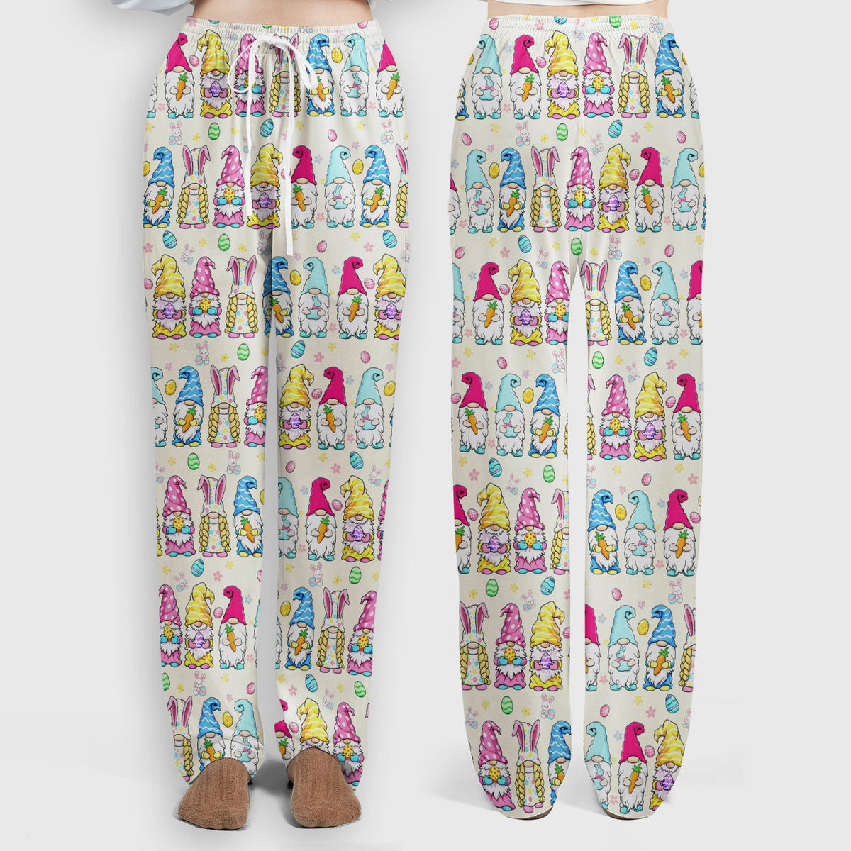 Colorful Easter Gnome Bunny Eggs Nurse Scrub Set