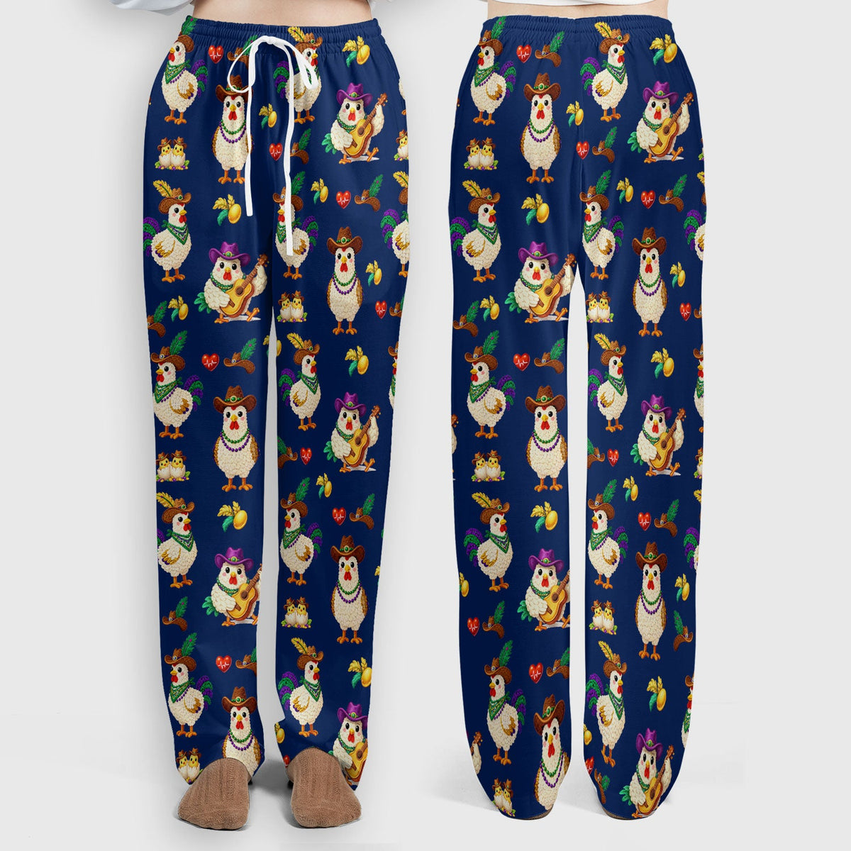 Mardi Gras Rooster Cowboy Nurse Scrub Set