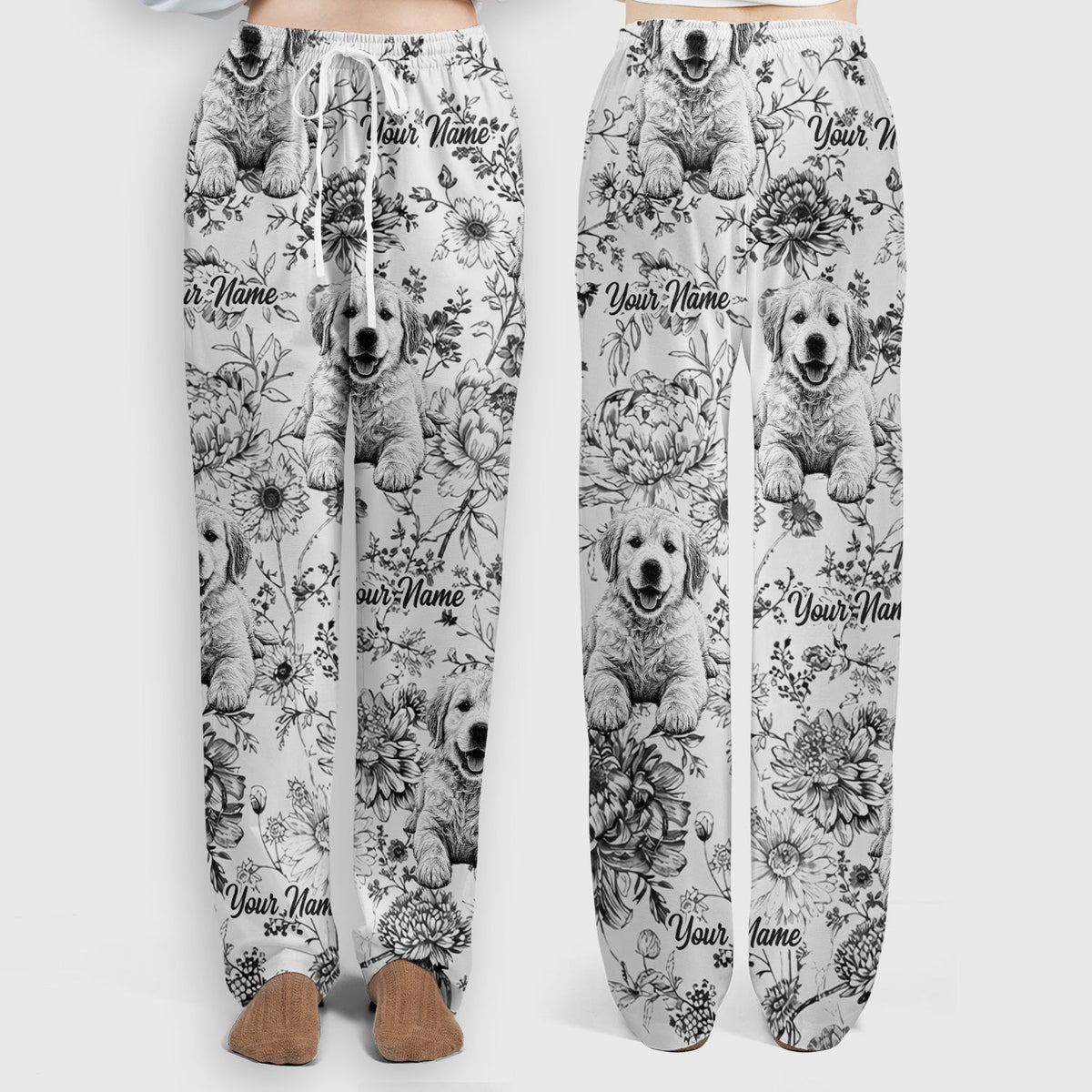 Personalized Pet Photo Floral Nurse Scrub Set
