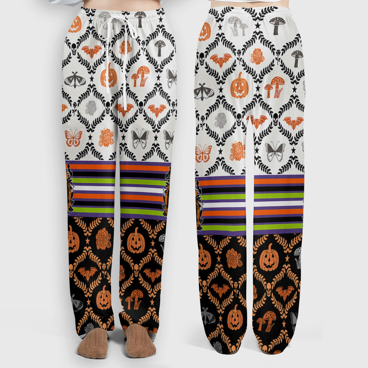 Checkered Pumpkin Bow Nurse Scrub Set - Halloween Gift