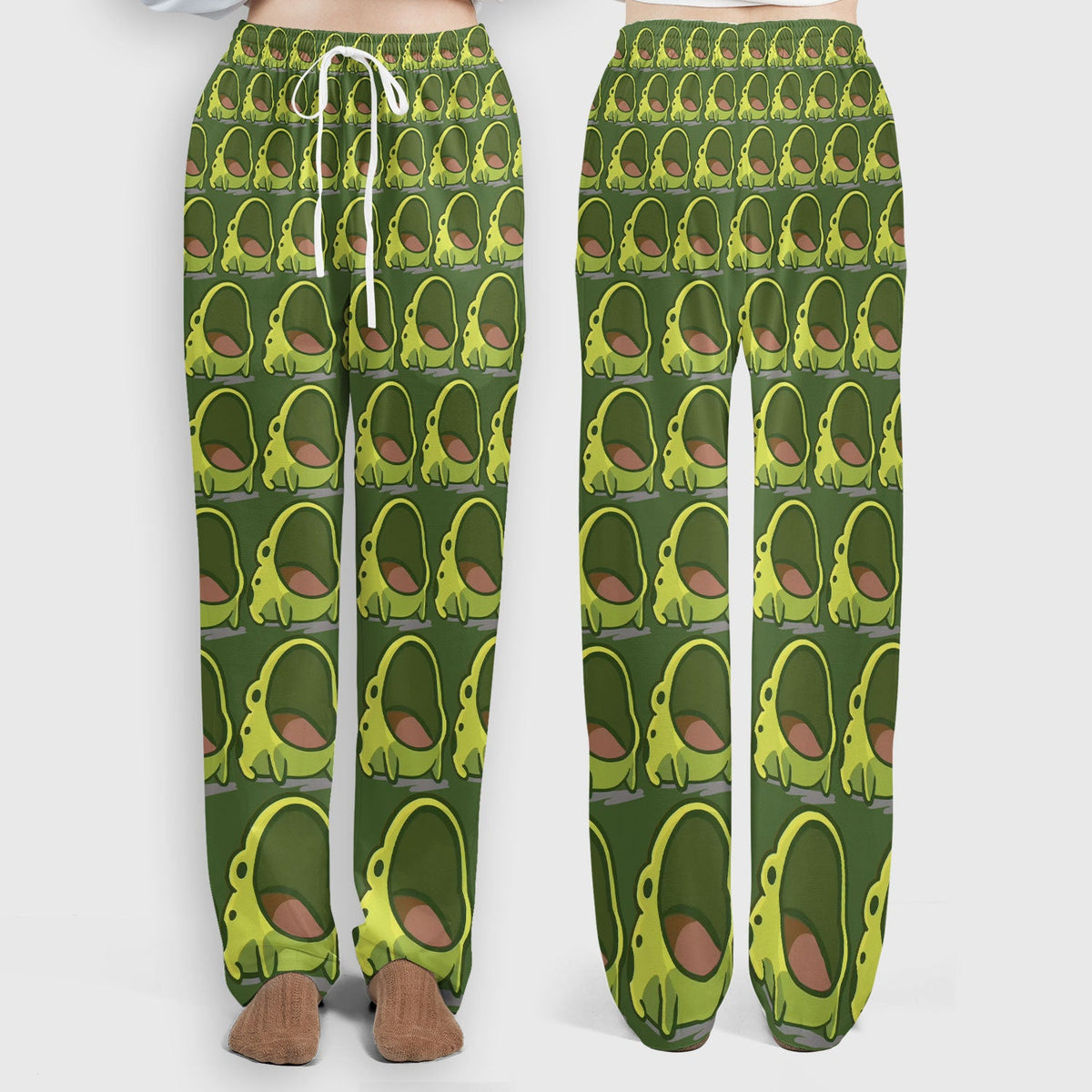 Green Frog Cartoon Nurse Scrub Set