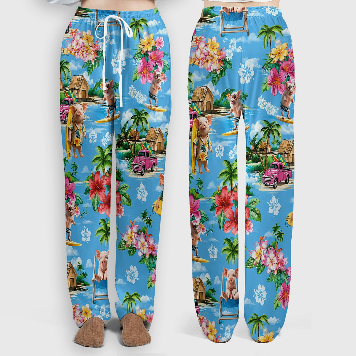Tropical Surfing Pig Beach Nurse Scrub Set