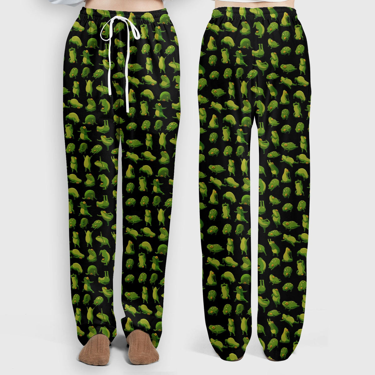 Cute Frog Cartoon Pattern Scrub Set, Breathable Med Uniform