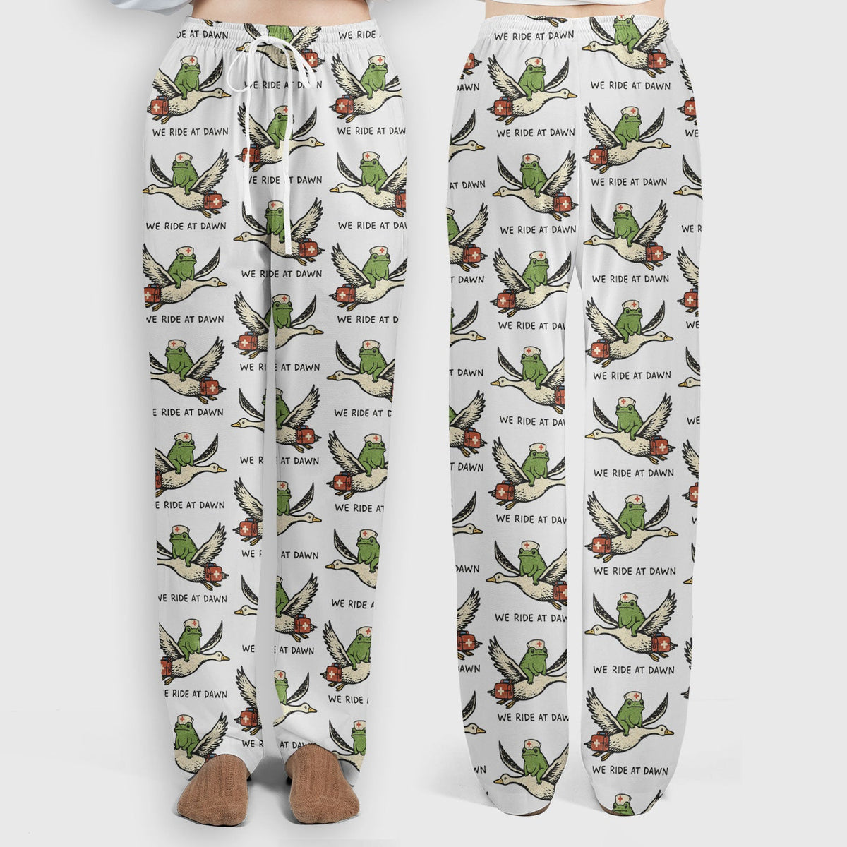 Frog Riding Goose Nurse Scrub Set