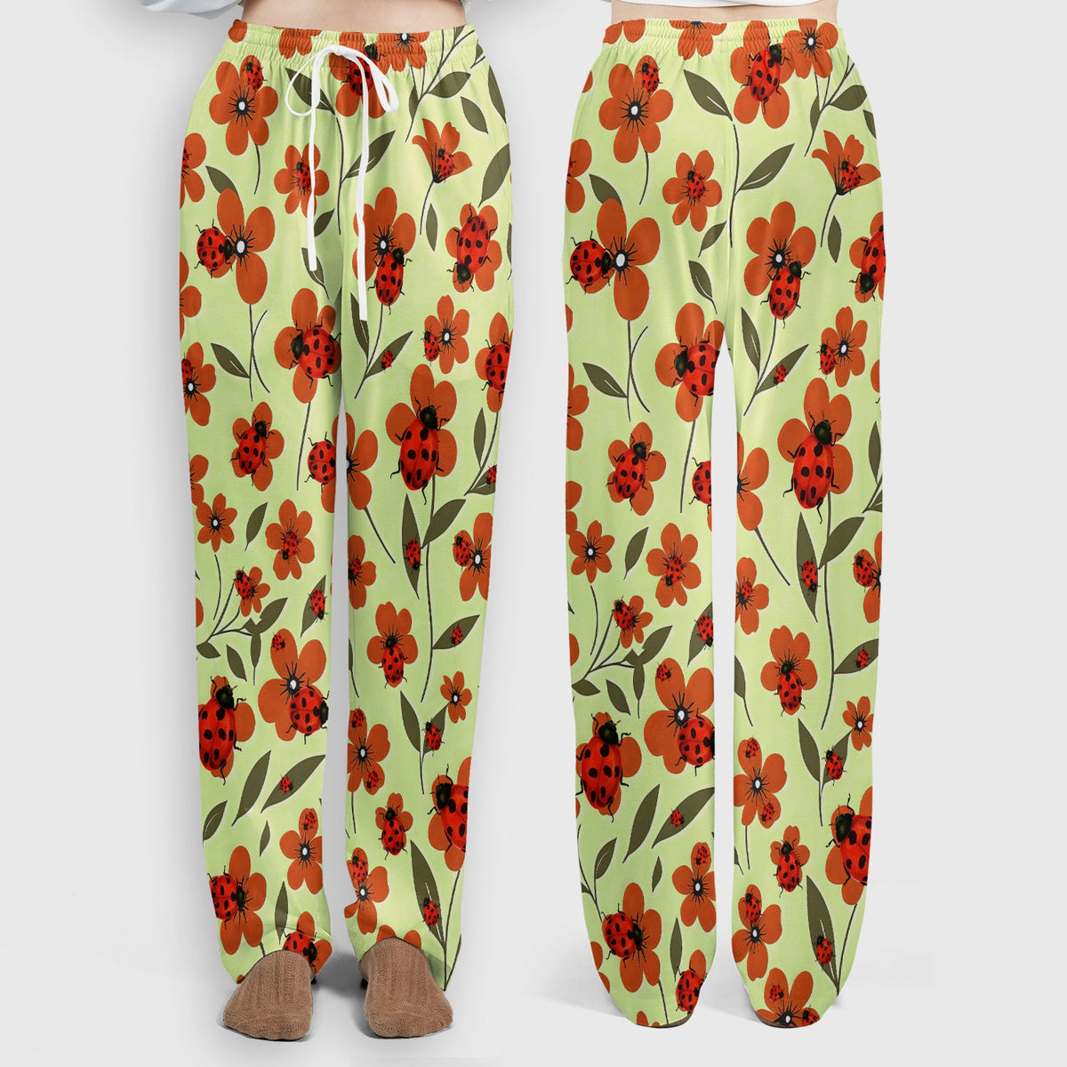 Ladybug Orange Floral Garden Nurse Scrub Set