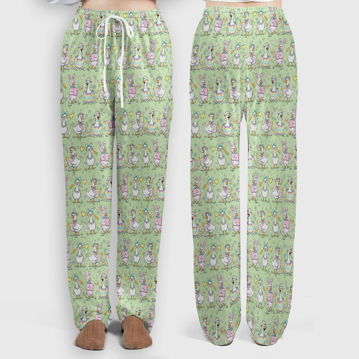 Spring Easter Goose Bunny Nurse Scrub Set