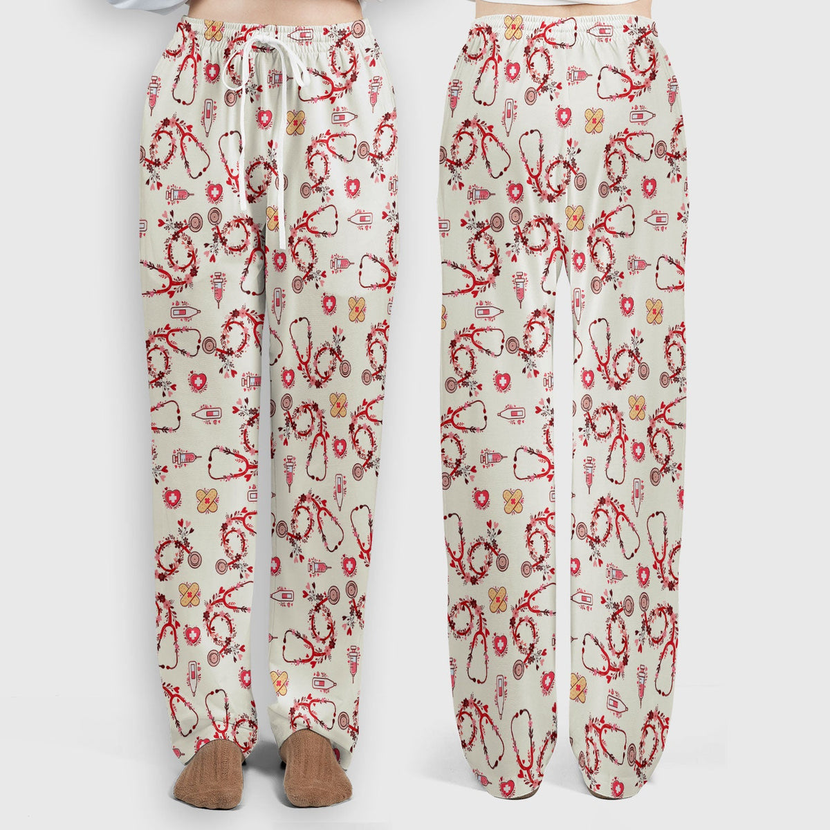 Heart Stethoscope Nurse Scrub Set