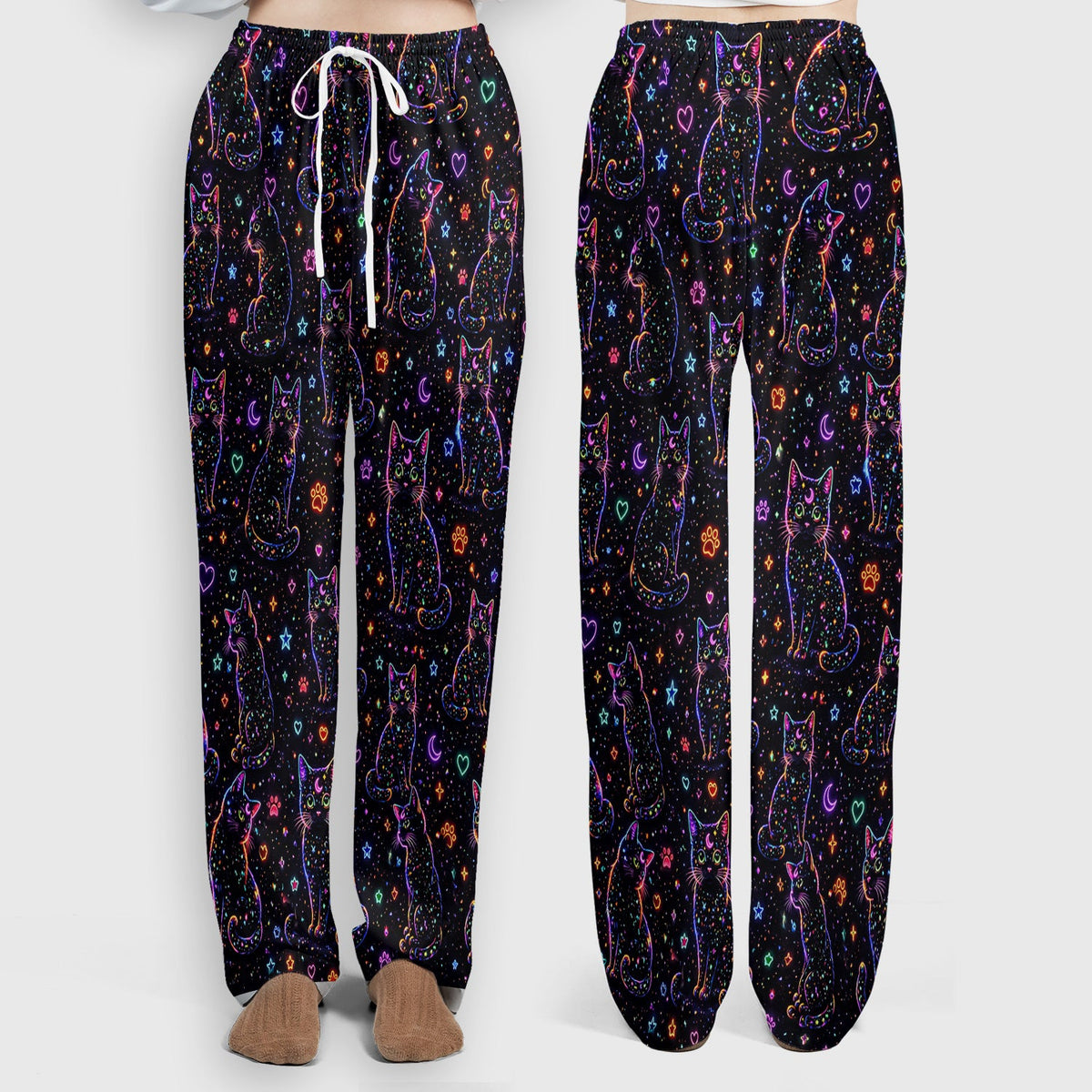 Mystical Cosmic Moon Cat Nurse Scrub Set