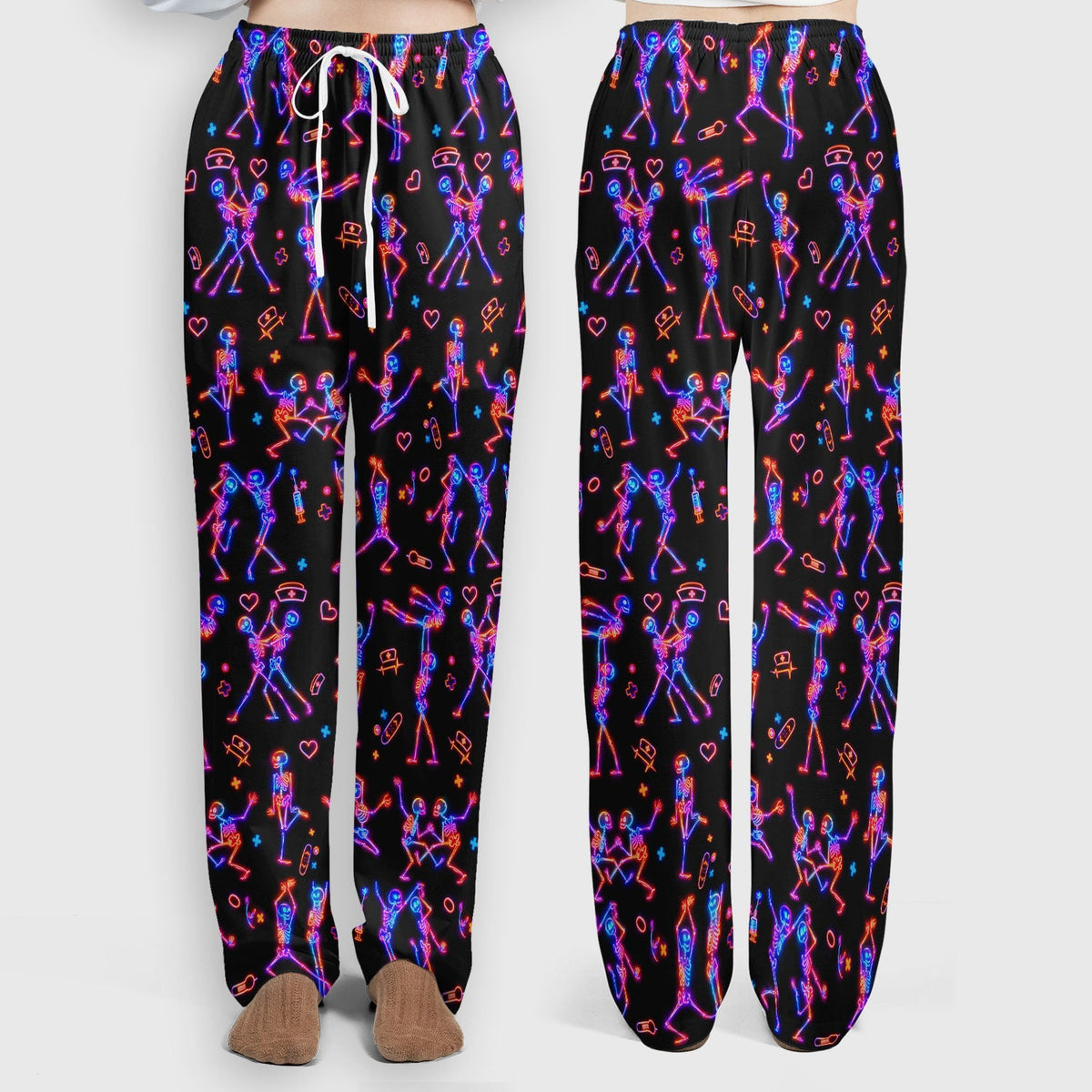 Neon Dancing Skeleton Nurse Scrub Set