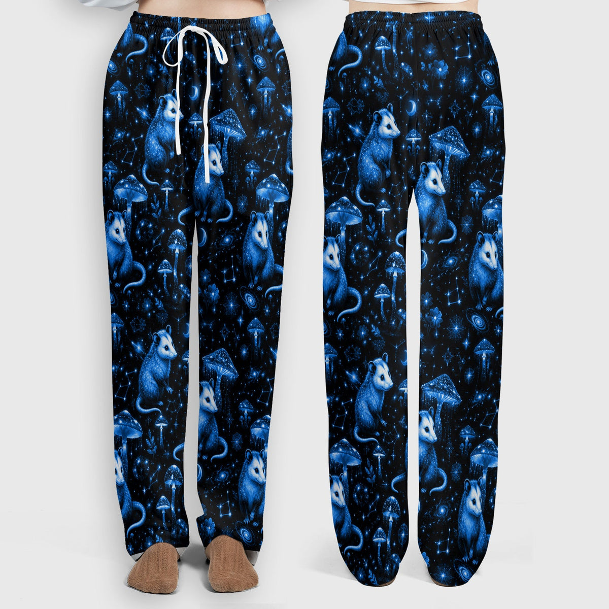 Celestial Blue Opossum Mushroom Nurse Scrub Set