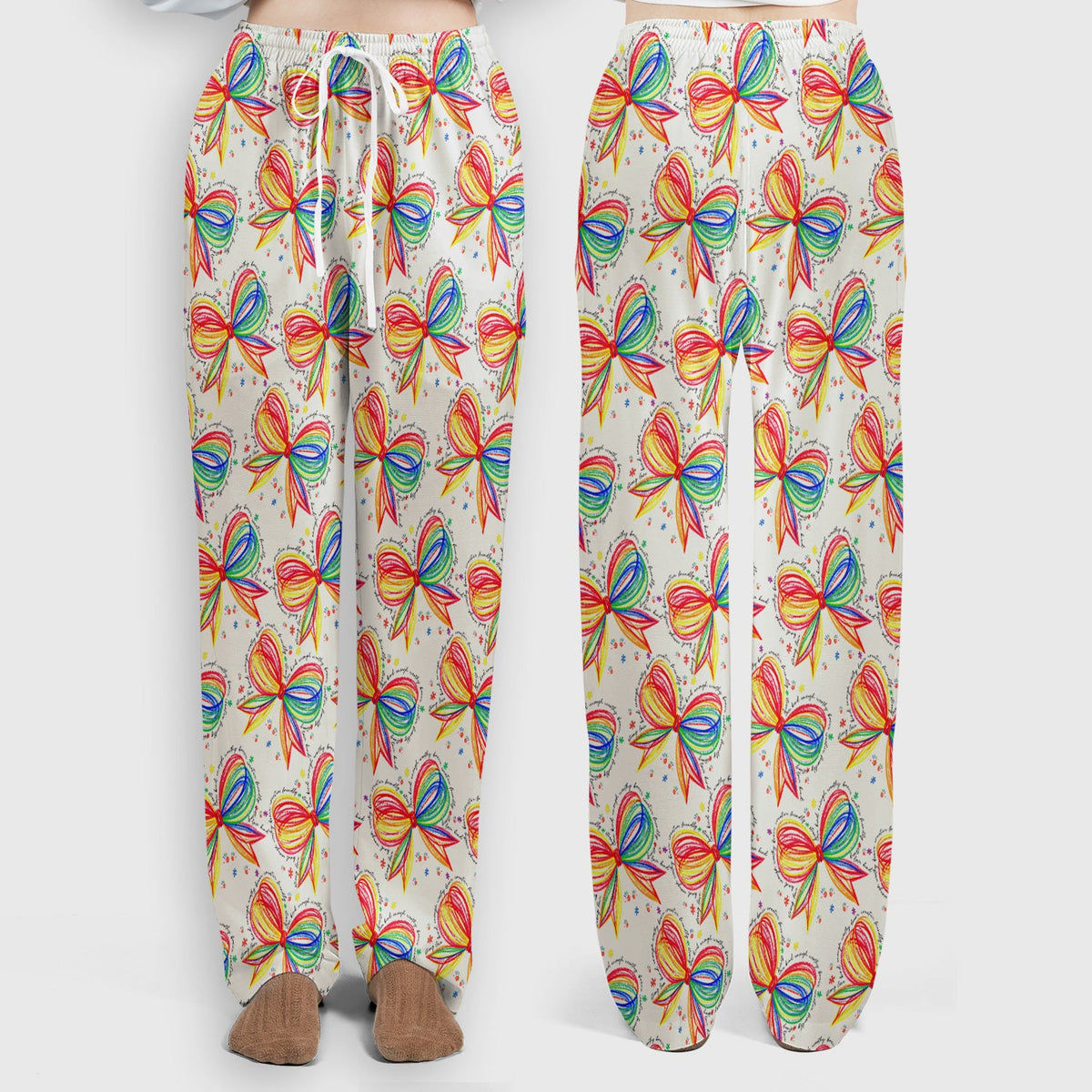 Colorful Rainbow Bow Nurse Scrub Set