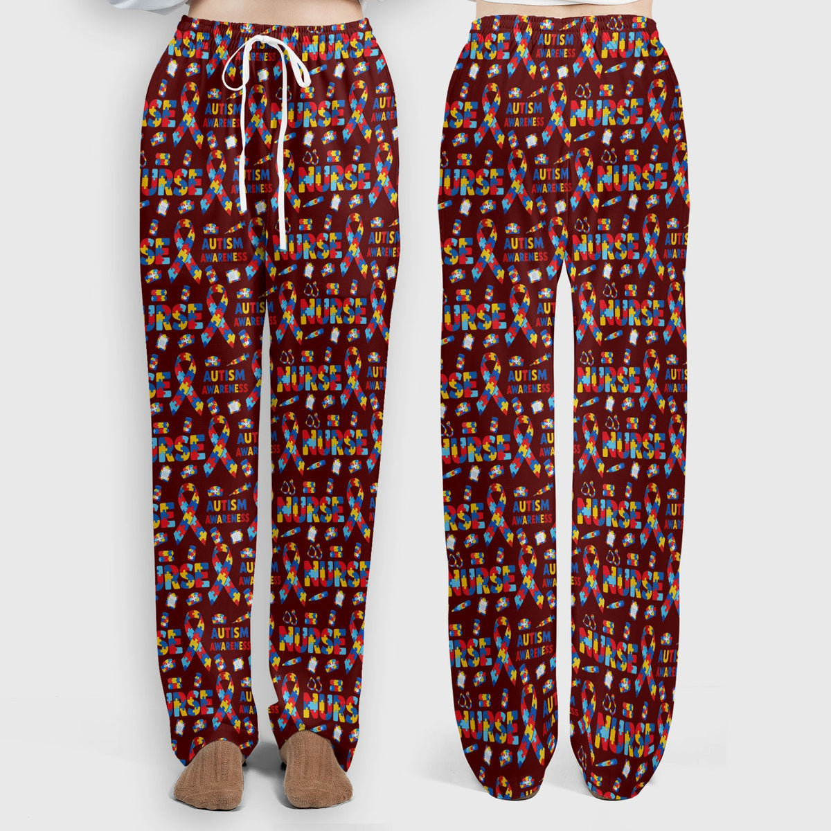 Autism Awareness Puzzle Ribbon Nurse Scrub Set