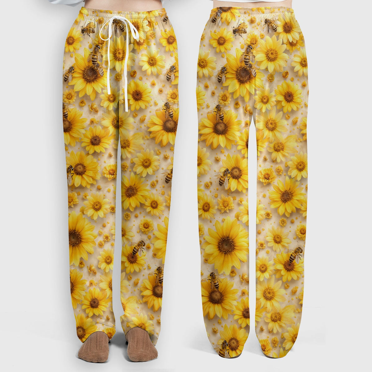 Yellow Sunflower Bee Garden Nurse Scrub Set