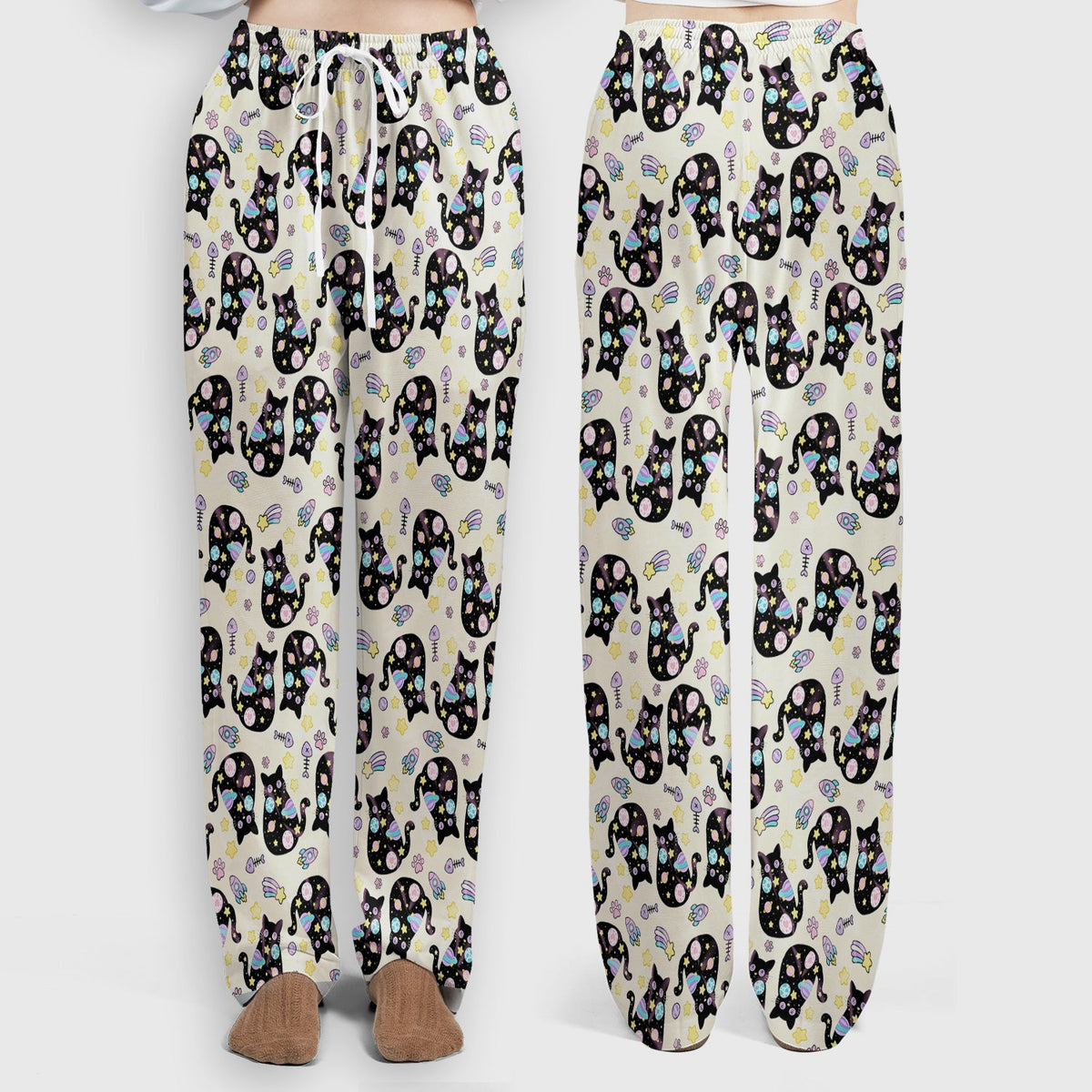 Black Cat Galaxy Space Nurse Scrub Top