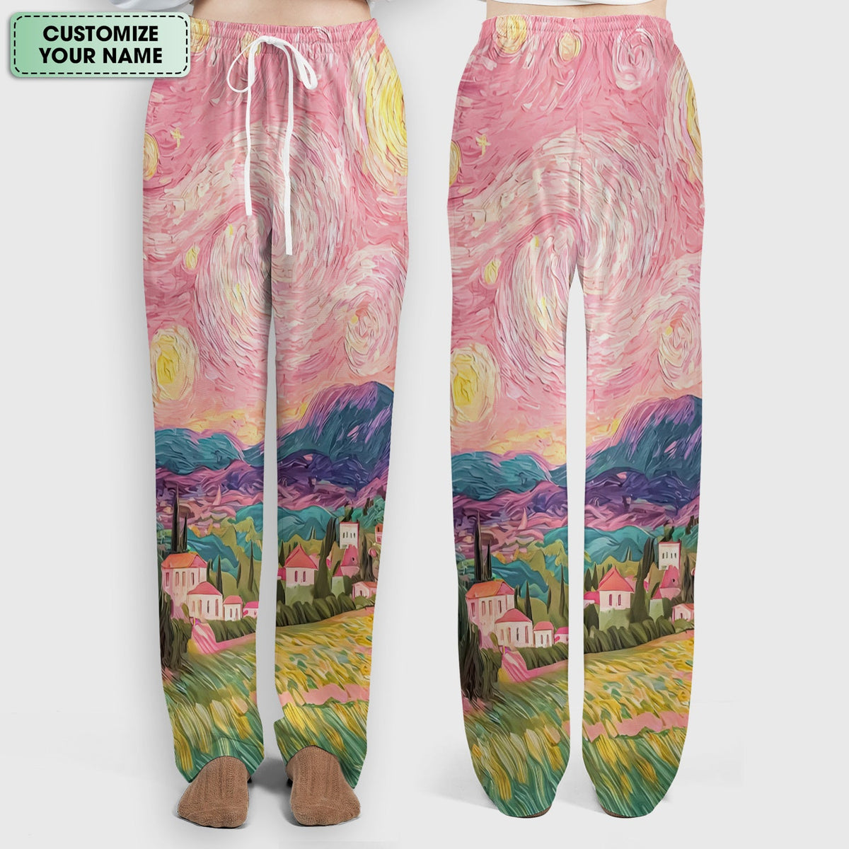 Personalized Cat Couple Sunset Sky Nurse Scrub Set