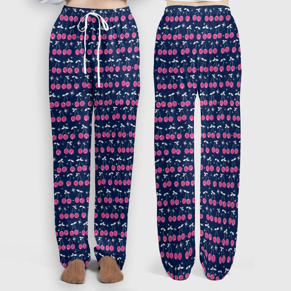 Pink Cherry Sparkle Nurse Scrub Set