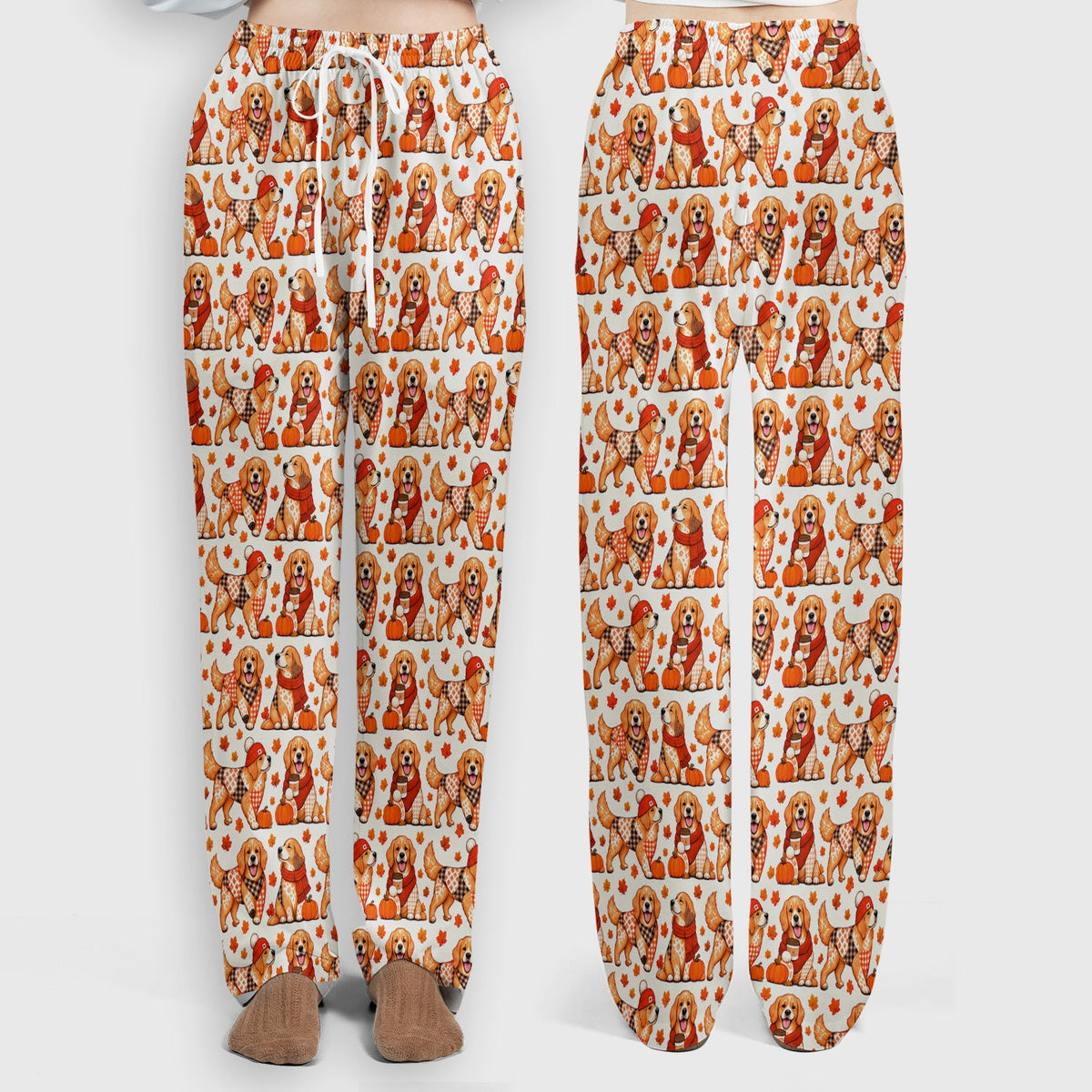 Fall Golden Retriever Pumpkin Nurse Scrub Set