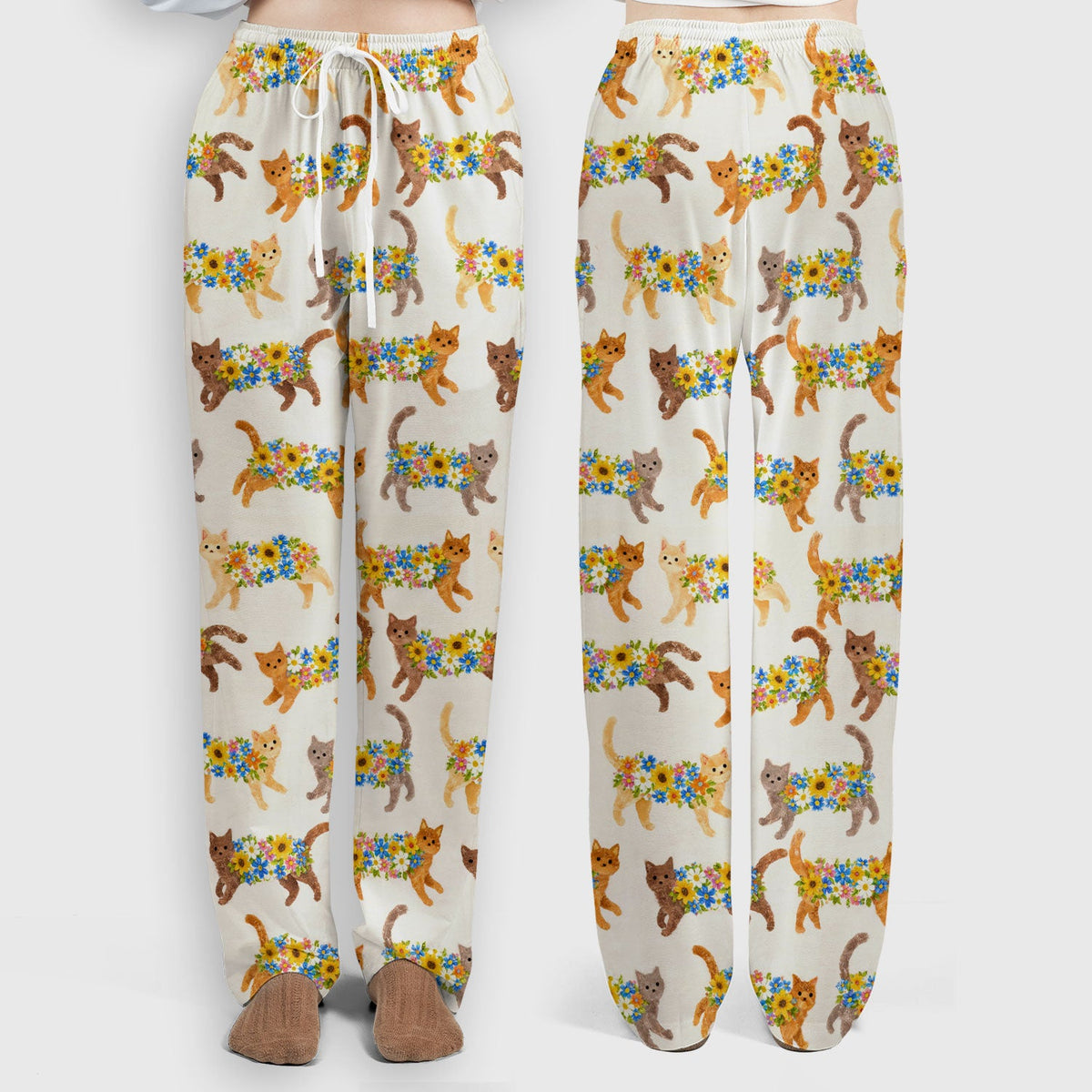 Flower Filled Cat Nurse Scrub Set