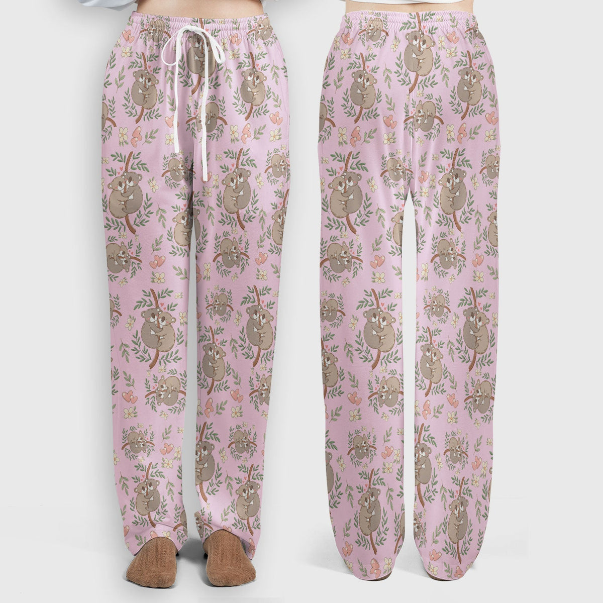 Koala Couple Floral Nurse Scrub Set