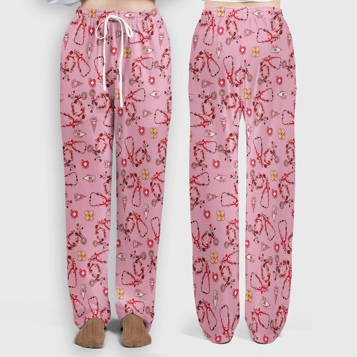 Heart Stethoscope Nurse Scrub Set