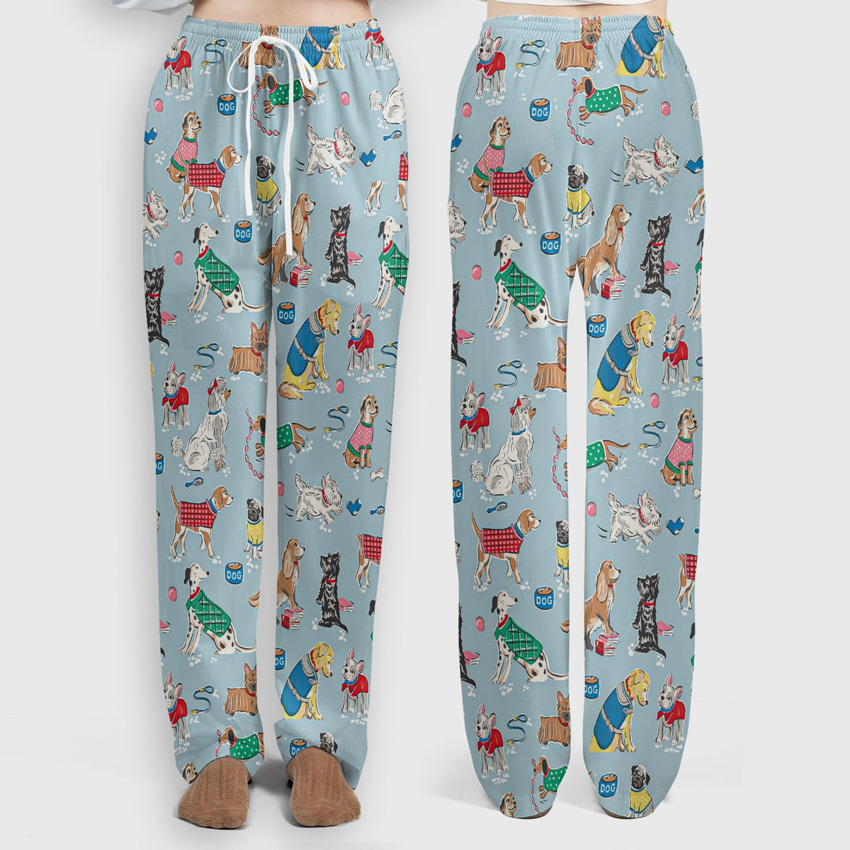 Dog Sweater Playing Ball Nurse Scrub Set