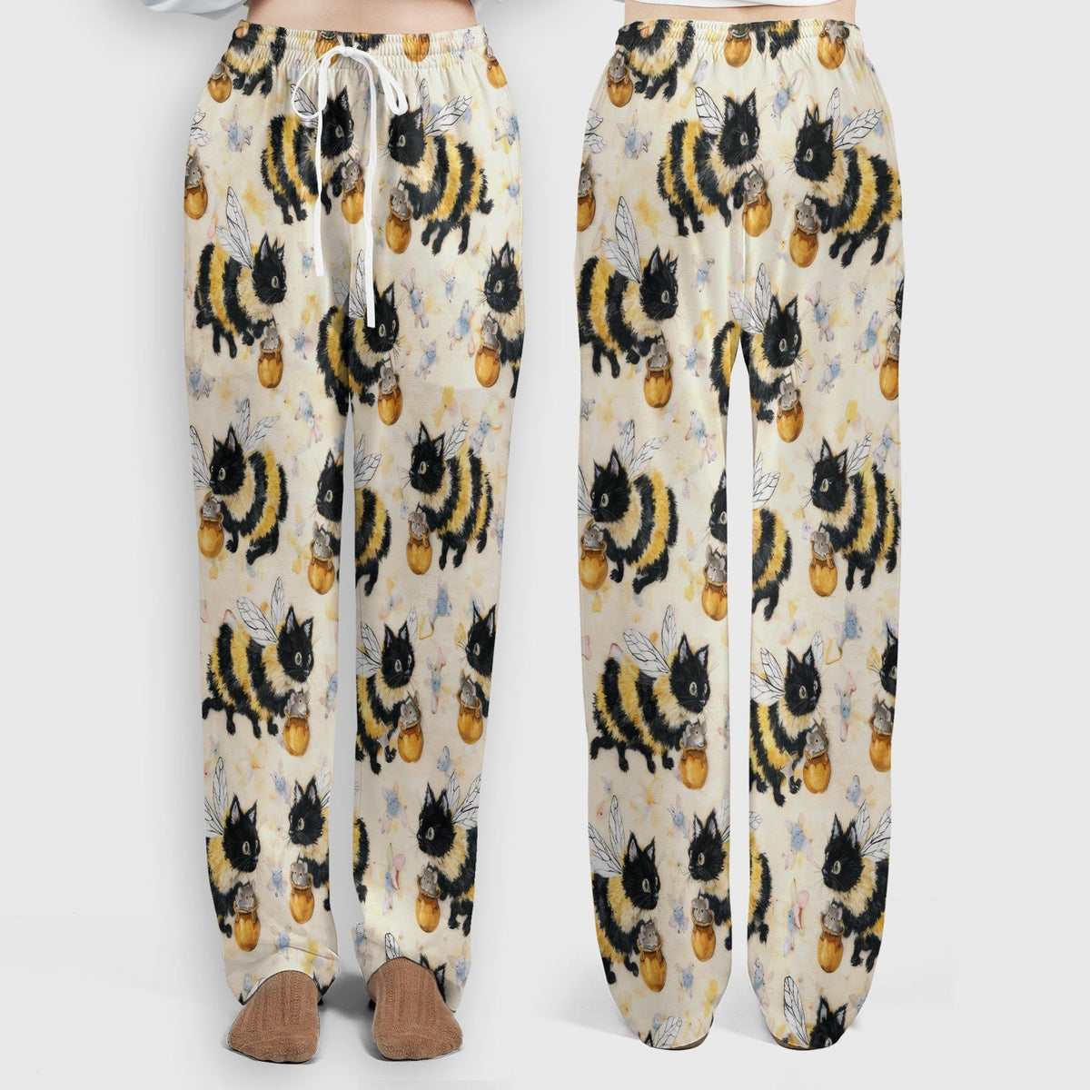 Adorable Bumblebee Cat Honey Jar Nurse Scrub Set